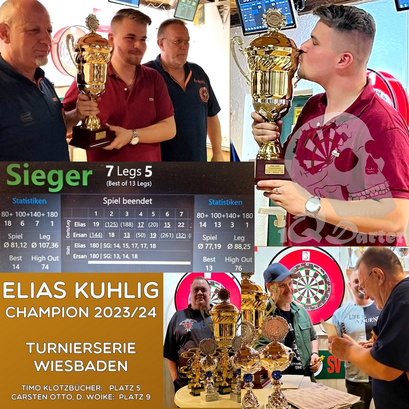 Elias Kuhlig von den iQ Dartern holt Titel in Wiesbaden-Biebrich!