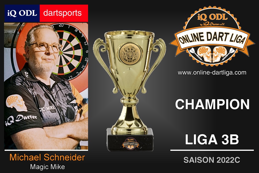 Michael Schneider Dart-Champion Liga 3 der iQ ODL 2022