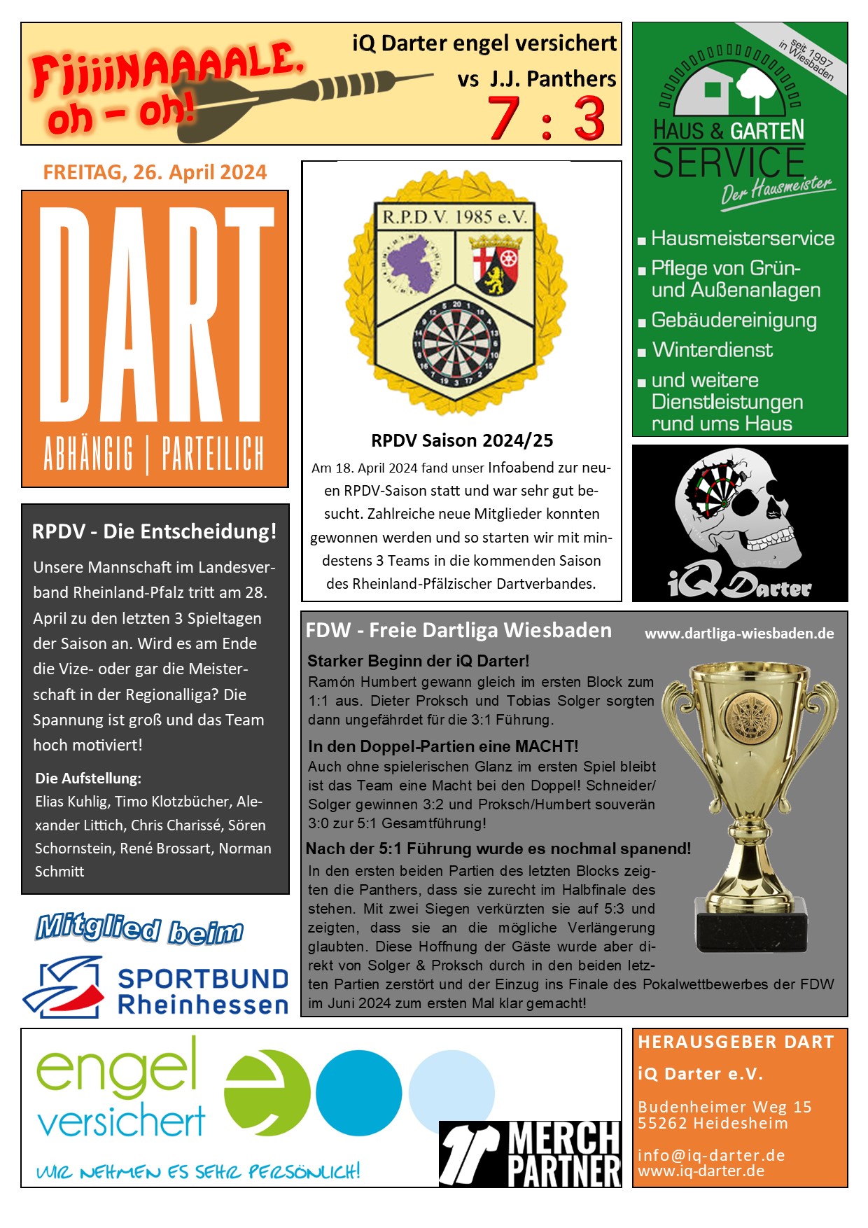 DART - Das Dartsport Magazine der iQ Darter